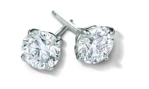 1.00CT TW Round Brilliant Cut GIA I SI2 DIAMOND STUD EARRINGS