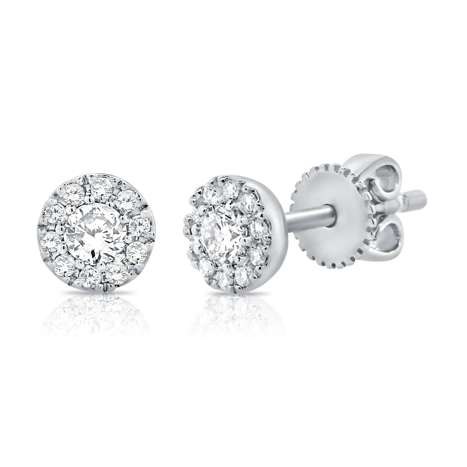 14k Rose Gold Diamond Stud Earrings