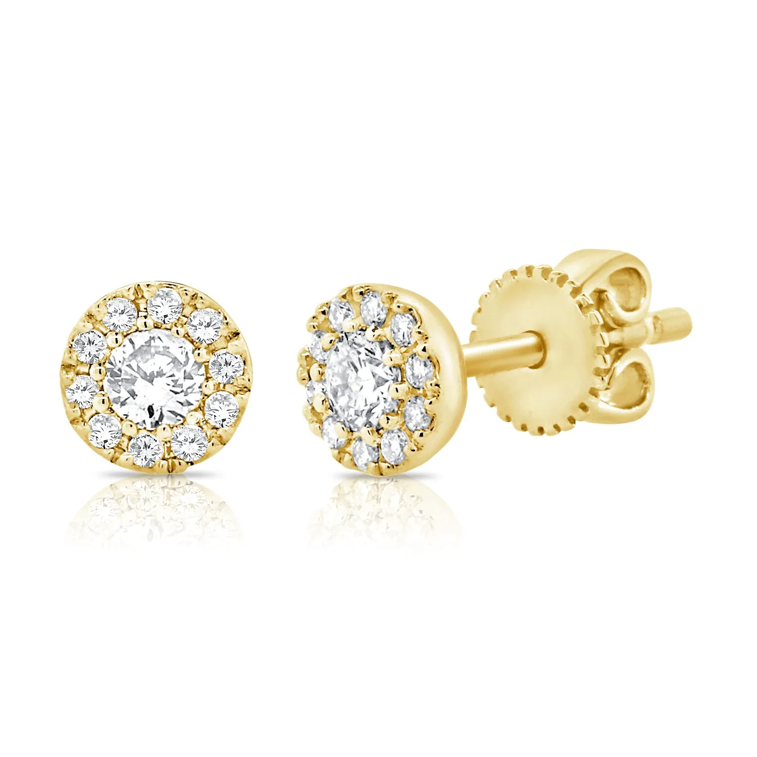 14k Rose Gold Diamond Stud Earrings