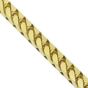 14K Yellow Gold Mens Solid Box Franco Chain 5 mm