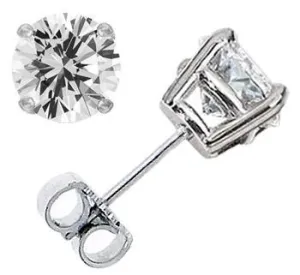 1.50CTW Round Brilliant Diamond Stud Earrings - I I1