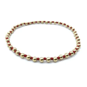 3mm Color Crush Newport Red & Gold Waterproof Bracelet 6.5"