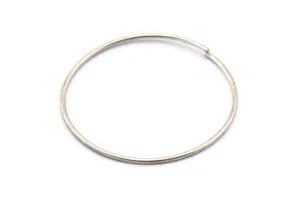 40mm Wire Hoops, 12 Antique Silver Plated Brass Wire Hoops (40x1.2mm) Bs 1231 H0538