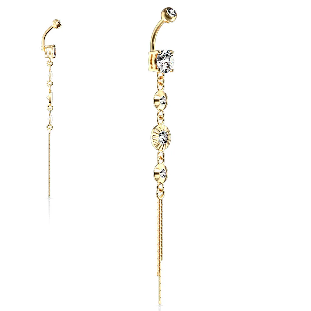 Classico Vintage Drop Chain Belly Bar in Gold