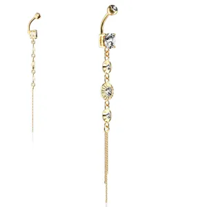 Classico Vintage Drop Chain Belly Bar in Gold