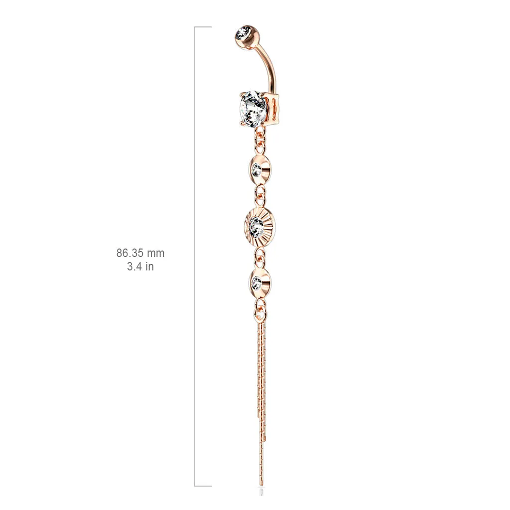 Classico Vintage Drop Chain Belly Bar in Gold