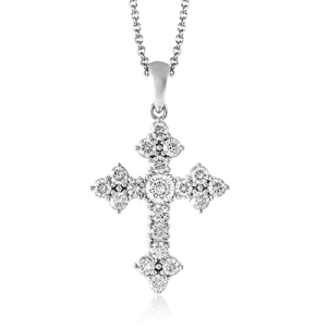 Cross Pendant in 18k Gold with Diamonds