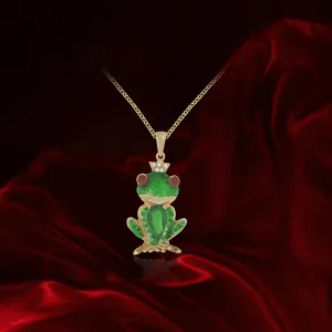 Frog Prince Enamel Pendant