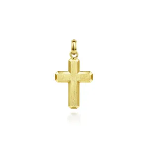 Gabriel & Co. 14K Yellow Gold Brushed Finish Cross Pendant