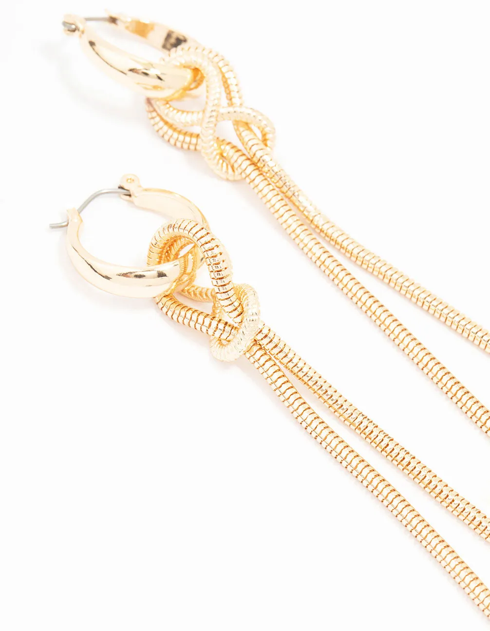 Gold Knotted Chain Drop Earrings