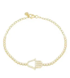 Hamsa Hand Tennis Bracelet