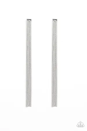 Head To Toe Dazzle - Silver Paparazzi Earrings