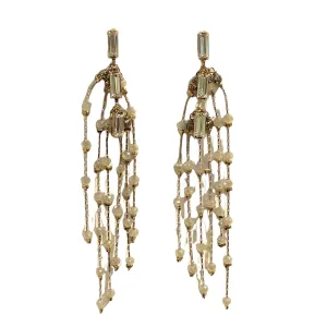 Karen Baguette Beaded Deco Statement Earrings