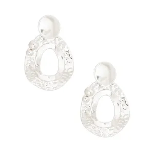 Large, Eye-catching Silver Tone Dangle Drop Earrings