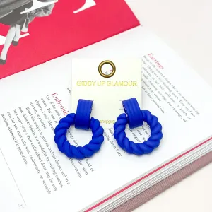 Made to Party Twisted Circle Earrings in Royal Blue