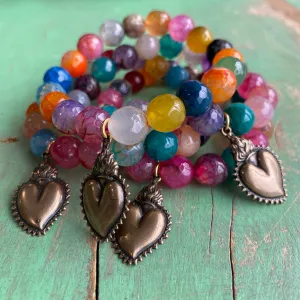 Multicolor Agate Faith Bracelet