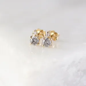 Salt and Pepper Diamond Cluster Studs