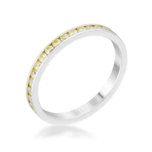 Teresa 0.5ct Jonquil CZ Stainless Steel Eternity Band