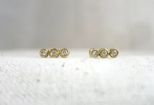 Three Droplet Diamond Studs